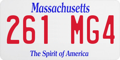 MA license plate 261MG4