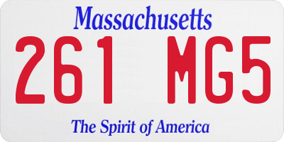 MA license plate 261MG5
