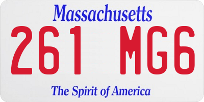 MA license plate 261MG6