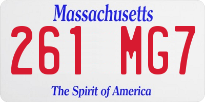 MA license plate 261MG7