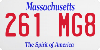 MA license plate 261MG8