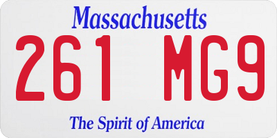 MA license plate 261MG9