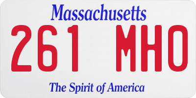MA license plate 261MH0