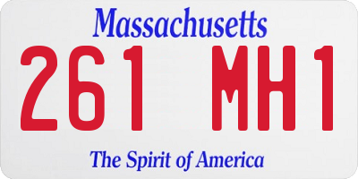 MA license plate 261MH1
