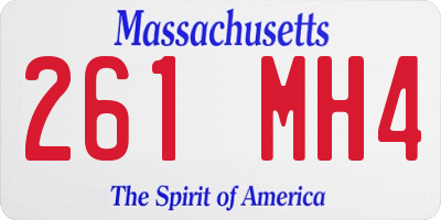 MA license plate 261MH4
