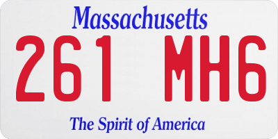MA license plate 261MH6