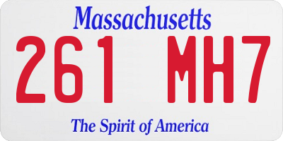 MA license plate 261MH7