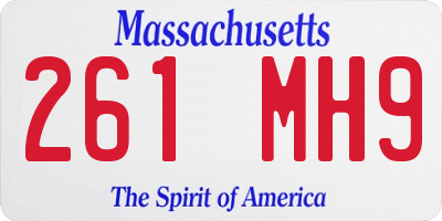 MA license plate 261MH9