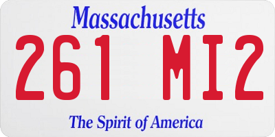MA license plate 261MI2