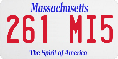 MA license plate 261MI5