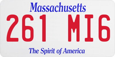 MA license plate 261MI6
