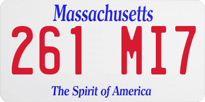 MA license plate 261MI7