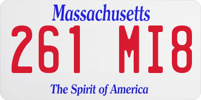 MA license plate 261MI8