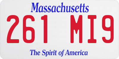MA license plate 261MI9