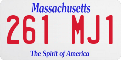 MA license plate 261MJ1