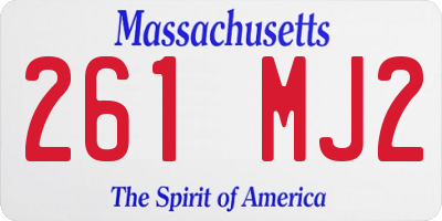 MA license plate 261MJ2