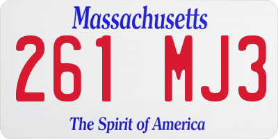 MA license plate 261MJ3