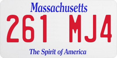 MA license plate 261MJ4