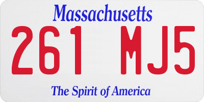 MA license plate 261MJ5