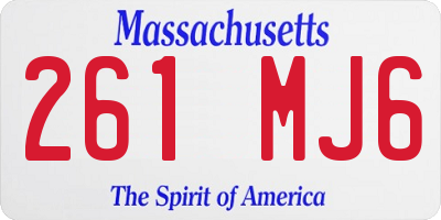 MA license plate 261MJ6