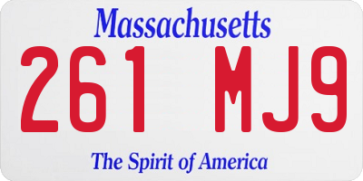 MA license plate 261MJ9