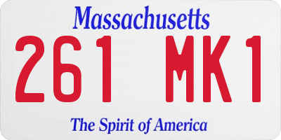 MA license plate 261MK1