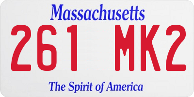MA license plate 261MK2