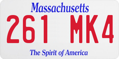 MA license plate 261MK4