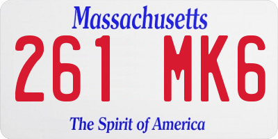 MA license plate 261MK6