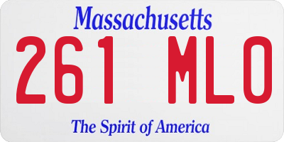 MA license plate 261ML0