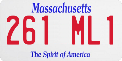 MA license plate 261ML1