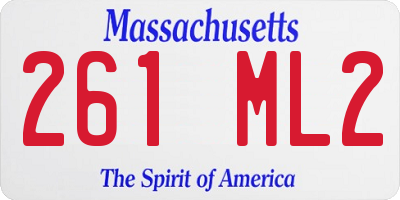 MA license plate 261ML2