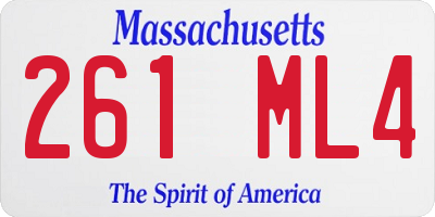 MA license plate 261ML4