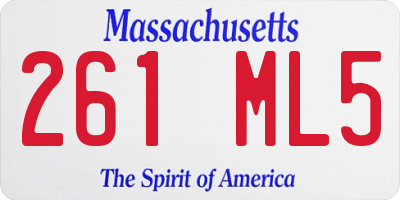 MA license plate 261ML5