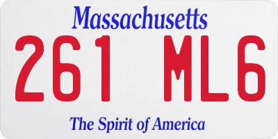 MA license plate 261ML6