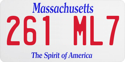 MA license plate 261ML7