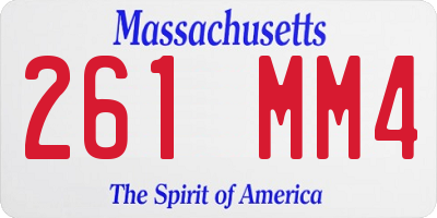 MA license plate 261MM4