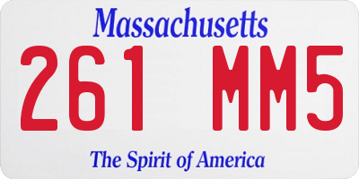 MA license plate 261MM5