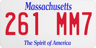 MA license plate 261MM7