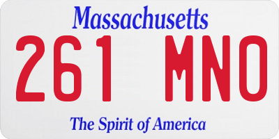 MA license plate 261MN0