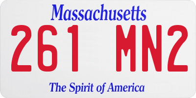 MA license plate 261MN2