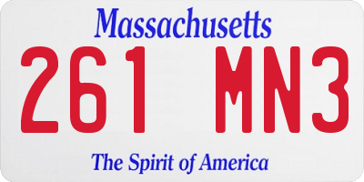 MA license plate 261MN3