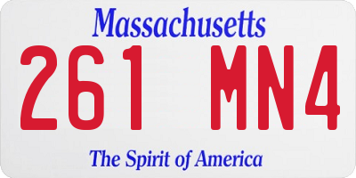 MA license plate 261MN4