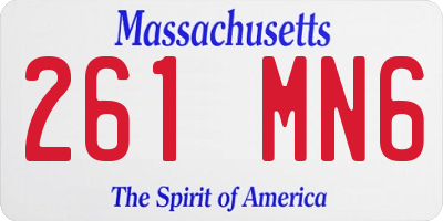 MA license plate 261MN6