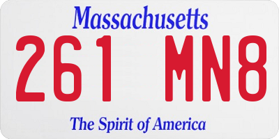 MA license plate 261MN8