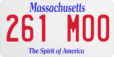 MA license plate 261MO0