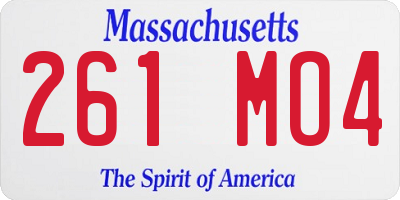 MA license plate 261MO4