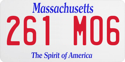 MA license plate 261MO6