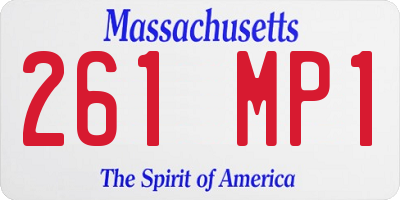 MA license plate 261MP1