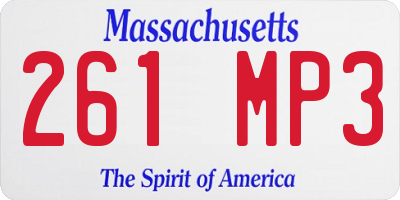 MA license plate 261MP3